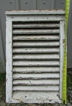 Vintage Wood House Barn Damper Louvered Vent white Salvaged Architectura... - $126.00