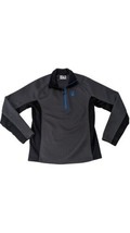 Spyder Sweater Jacket Medium Gray Black Outbound Blue Logo Quarter Zip  - $19.79