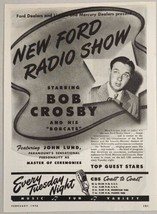 1946 Print Ad New Ford Radio Show Bob Crosby &amp; His Bobcats CBS Coast to ... - £15.90 GBP