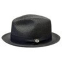 Men's Bently Semi Crushable Fedora Briad Straw Hat Leonardo LE237 Royal Blue image 3