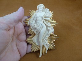 (CXL1-4) XL full body Angel Woman CAMEO resin brass Pin Pendant brooch o... - $1,655.33 MXN