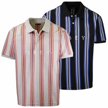 OBEY Men&#39;s Ashby Striped Button S/S Polo Shirt (S33) - £16.78 GBP