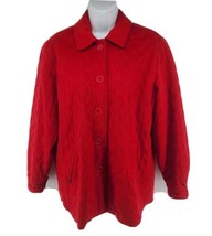 Faconnable Wool Button Jacket Womens Size M Red Quilted - $53.41