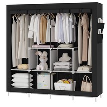 Portable Closet Large Wardrobe Closet Clothes Organizer With 6 Storage S... - £64.39 GBP