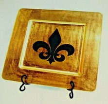 Mardi Gras Gold Metallic 12.5&quot; Square FDL Charger Plate - £4.78 GBP
