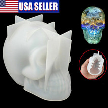 Diy 3D Silicone Resin Casting Mold Skull Head Halloween Mould Tool Epoxy... - £14.15 GBP