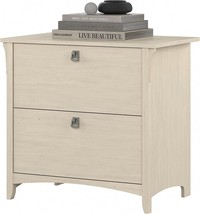 Bush Furniture Salinas Lateral File Cabinet In Antique White - £177.71 GBP