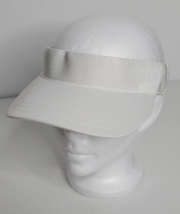 White Ribbed Adjustable One Size Athleta Hat Visor NEW $42 Tennis Golf Running - £15.95 GBP