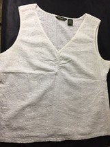 Eddie Bower Women White V Neck Vest Size Large Bin54#26 - $26.90