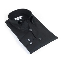 Mens 100% Italian Cotton Shirt Non Iron SORRENTO Button Down Oxford 4531 Black image 7