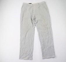 Vtg J Crew Mens 38x36 Distressed Striped Seersucker Chinos Chino Pants Cotton - £35.16 GBP