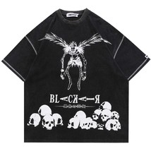 Hip Hop Streetwear Harajuku T Shirt Japanese  manga Note Print Tshirt Men Summer - £86.54 GBP