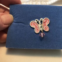 Vintage Avon 2004 Butterfly Pin Birthstone October Rhinestone - £11.85 GBP