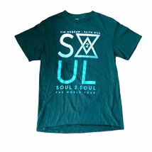 Soul 2 Soul Tim McGraw Faith Hill Tour T-Shirt Medium Crewneck Green Unisex - £16.35 GBP
