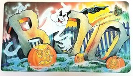 VTG Die Cut Eureka USA Halloween Decoration BOO! Ghost Graveyard Bat Pum... - $18.66
