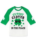 St. Patrick's Day Kids Clover T-Shirt Green White Raglan Top 4T Crewneck - $170.07 MXN St. Patrick's Day Kids Clover T-Shirt Green White Raglan Top 4T Crewneck - $170.07 MXN