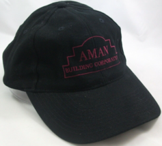 Aman Building Corporation Hat Black Hook Loop Baseball Cap - £10.70 GBP