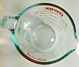 Pyrex 2 Cup 16oz. 500ML Metric Clear Glass Red Lettering Measuring Cup Open Hand - £10.27 GBP