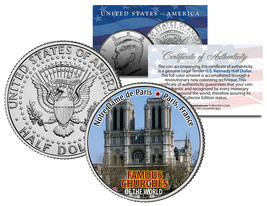 NOTRE DAME DE PARIS * Famous Churches * Colorized JFK Half Dollar US Coi... - £6.73 GBP