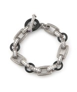 Judith Ripka Argent Sterling Onyx, Zircone, Améthyste Gros Bracelet Lien - €493,03 EUR