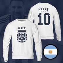 Argentina Messi Champions 3 Stars FIFA World Cup 2022 White Sweatshirt - $45.99+