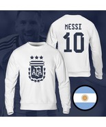 Argentina Messi Champions 3 Stars FIFA World Cup 2022 White Sweatshirt - $62.90 CAD+