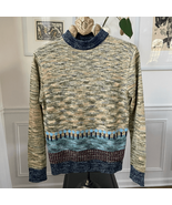 Vintage 70s Sigallo Abstract Tree Mock Neck Sweater M - $61.20