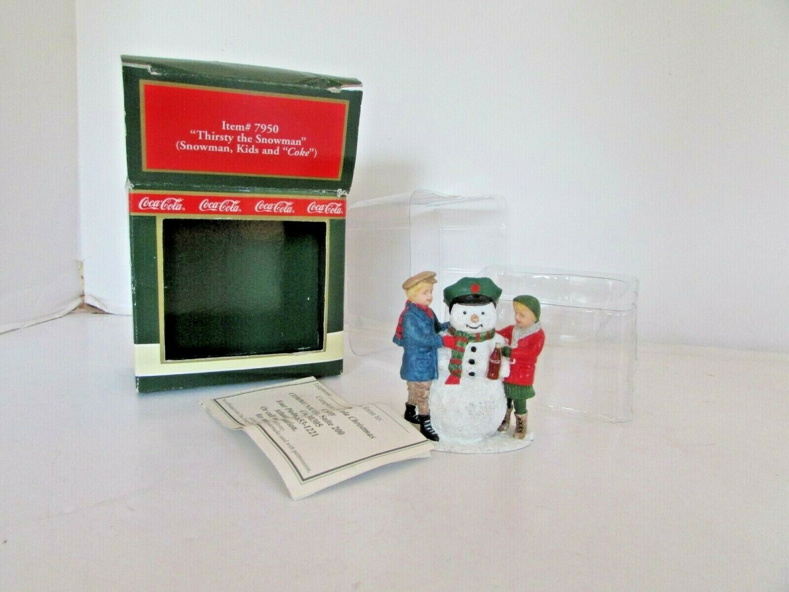 TOWN SQUARE ACCESSORIES COKE  THIRSTY THE SNOWMAN COCA COLA FIGURINE 1992 LotD - $8.79