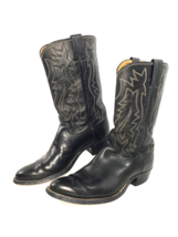 Justin Black Leather Western Cowboy Mid-Calf Boots Mens 9.5 D Style 2915 - £35.96 GBP