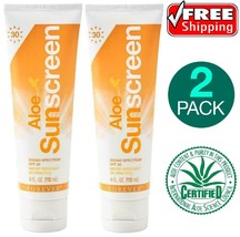 New Forever Living Aloe Sunscreen Cream SPF 30 4 FL oz. Water Resistant 2 PACK - £31.31 GBP