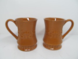 Demdaco Sapore 2004 Deb Hrabik Set Of 2 Hand Painted orange Mugs EUC - $20.00