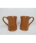 Demdaco Sapore 2004 Deb Hrabik Set Of 2 Hand Painted orange Mugs EUC - £15.80 GBP