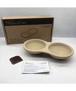 New Pampered Chef Microwave Double Egg Cooker Stoneware #1372 Made In USA - $19.00