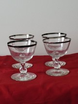 Vintage Libbey Glass Champagne Tall Sherbet 3003-15 Set of 4 Platinum - £13.23 GBP