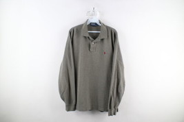 Vintage 90s Ralph Lauren Mens Large Faded Long Sleeve Rugby Polo Heather Green - £35.79 GBP