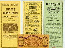  Knott&#39;s Berry Farm &amp; Ghost Town Tickets &amp; Brochure Buena Park California 1960&#39;s - £22.13 GBP