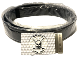 Golf Belt Buckle w/ Leather Belt Removable Ball Marker Ratchet LOT OF 2 ... - £22.59 GBP