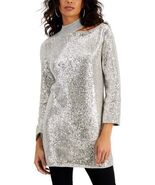 MSRP $100 Inc International Concepts Sequin Tunic Gray Size Medium - $635.62 MXN