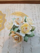 Vintage The Princess Collection Fine English Bone China Yellow Floral Figurine  - $29.69