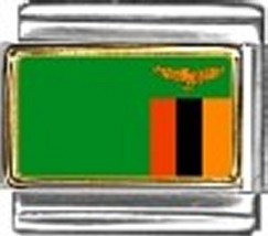Zambia Photo Flag Italian Charm Bracelet Jewelry Link - £7.09 GBP