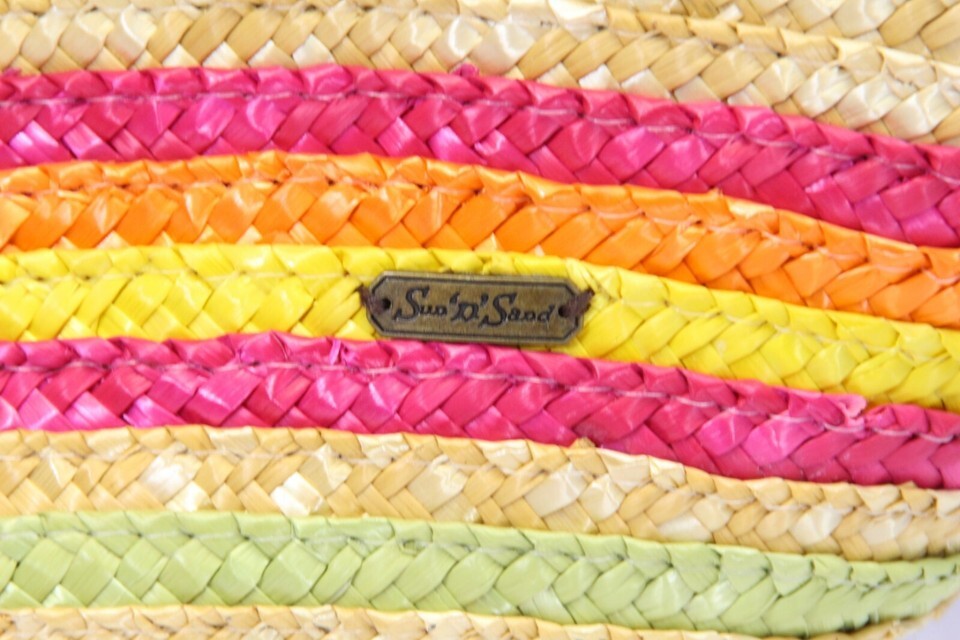 Straw Shoulder Bag Beach Rainbow Sun N Sand Womens Tote Bag Item image 2