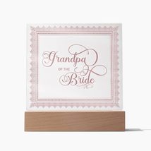 Grandpa of the Bride (Rose) - Square Acrylic Plaque Wedding Party - £31.48 GBP