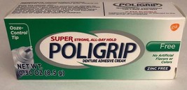 Super Poligrip Travel Size .3 Oz Denture Adhesive Cream Zinc Free 2240 S... - £9.19 GBP