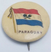 Vintage 1890&#39;s Sweet Caporal Cigarette PARAGUAY Country Flag Pinback Button - £5.64 GBP