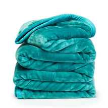 Teal Twin/Full Reversible Faux Fur Blanket Ultra Soft Fleece - £60.92 GBP