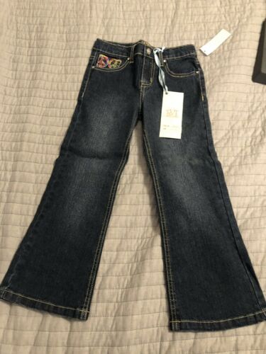 Primary image for BNWTS GIRLS, RVT BLUE JEANS, SZ 5 PEACE SIGN BACK POCKETS 