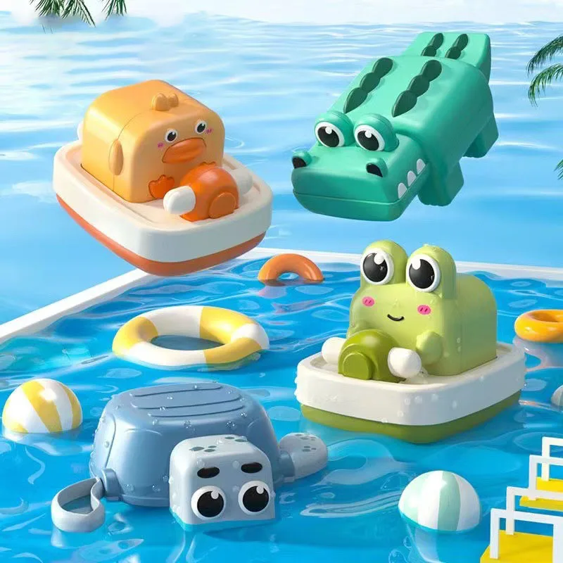 Baby Bath Toys Clockwork Duck Bathroom Shower Games Frog Crocodile Tortoise - £8.46 GBP