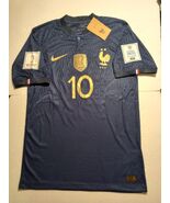 Kylian Mbappe France 2022 World Cup Qatar Match Slim Fit Blue Home Socce... - $90.00