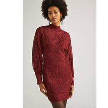 New Anthropologie Lace Mini Dress Not So Serious by Pallavi Mohan SIZE 8 Wine - $115.20