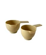 Vintage Plastic Measuring 1/3 Cup 1/4 Cup Hong Kong Footed Tan Cream Bei... - $13.14